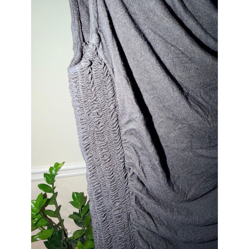 3 for $9 WHBM Cowl Neck Tee shirt ruched sides S black - Picture 2 of 5